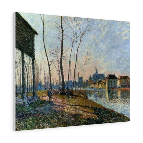 A February Morning at Moret-sur-Loing - Alfred Sisley Canvas